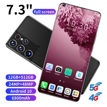 S21 Ultra 7.3 Palčni Andriod Mobilni Telefon 48MP Fotoaparat Pametni Telefon 12GB RAM 512GB ROM 10 Core Dual SIM 4G LTE 5G mobilni telefon
