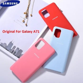 Samsung Galalxy A71 Uradni Tekoče Silikona Telefon Primeru Gladko Nazaj Kožo Pokrivajo 71 A717F Zaščito Svilnato Stanovanj Shell Nepremočljiva