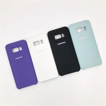 Samsung Galaxy S8 Plus/S8+ Original Silikon Primeru Telefon Zaščitni Pokrov Za S 8/S8 Plus/S8 + Dotik Svilnato Mehko Lupini Z Logotipom