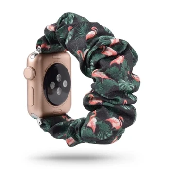 Scrunchie Zanke Pasu za Apple Watch 6 5 4 SE elastik 38 40 mm Najlon Svileni Trak 42 44 mm za IWatch Series 3 2 1 Džungle Slog