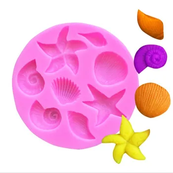 Seashell Zvezda Morski Lev Morski Življenje Silikonsko Plesni Živali Fondat Čokolada Gumpaste Torto Plesni Torta Dekoraterstvo Orodje Bakeware