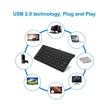 Sec Mini Slim, USB 2.0 Gaming Tipkovnica Ultra-Tanek Tiho Majhne Velikosti 78 Tipke Mini Multimedijski Usb, Ergonomska Tipkovnica Za Prenosni Računalnik