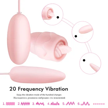 Seks Jezika Vibrator Za Ženska Nastavek Ustni Lizanje Massager Vibrator Prsi Povečavo G-spot z vibriranjem Jajca Adult Sex Igrača Za Ženske