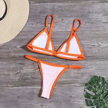 Seksi Rumena Push Up Bikini 2 Delni Set 2021 Poletje Kopalke Ženske Kopalke Biquini Brazilski Plaži Kopalke Plavati Obrabe