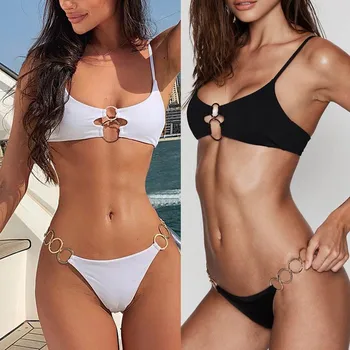 Seksi Ženske Bikini Komplet Trden Obroč Bikini Push-Up Oblazinjeni Kopalke, Kopalke Plažo Nastavite Ženske Kopalke Bikini Komplet