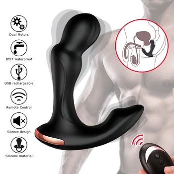 Sex Igrače Za Moške Prostate Massager Vibrator Butt Plug Analni Repu, Vrtijo Brezžični Daljinski USB Polnjenje Odraslih Izdelki, Za Moške