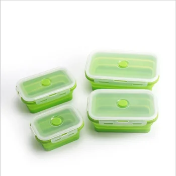 Silikonske Vrečke Kosilo Polje za Shranjevanje Hrane Bento Posoda BPA Free Microwavable Prenosni Piknik Kampiranje Pravokotnik na Prostem Polju