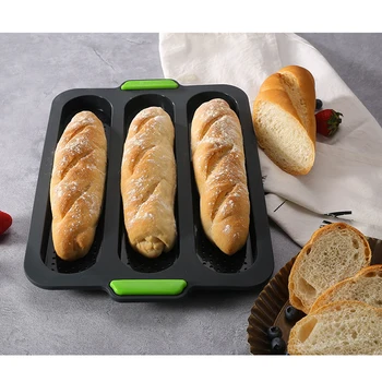 Silikonski 3 Groove Val francoski Peko Kruha Pladenj Za Štruce Pečemo Plesni Pan DIY Plesni Kruh Peko kruha In Peciva Orodje, ki je NA ZALOGI