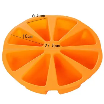 Silikonski 8 točk Bakeware Torto Plesni Oranžna Obliko Peko Orodja Naključno Pladenj Pizza Muffin Barve DIY Plesni Torto