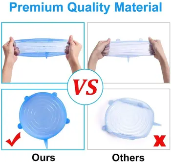 Silikonski elastični pokrov, posodo kritje različnih velikosti, primeren za posode različnih oblik, raztegljive hrano, kritje za večkratno uporabo