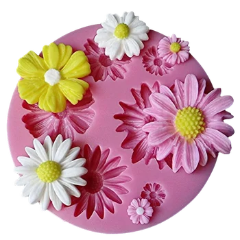Silikonski Lepa Chrysanthemum Rože, čokolada Pogodbenica torta dekoraterstvo orodja DIY Sončnično peko fondat plesni
