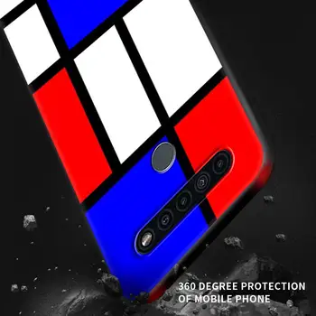 Silikonski Primeru Telefon Za LG K41S K61 K50 K50S G6 K40S K40 K71 G7 G8 K52 K51 Shockproof Mehko Kritje Funda Mondrian Mrežo Lupini Capa