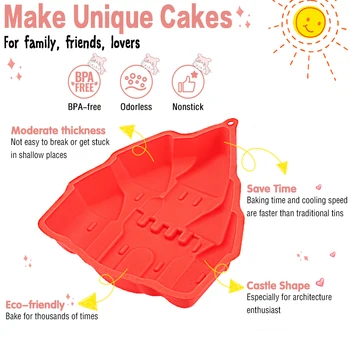 Silikonski Torto Orodja za 3D Grad Pecivo Peka Plesni Čokolada Kruh Pekarne Plesni Rojstni dan, Božič Kuhinja Slaščic Dekor Pripomočki