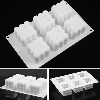 Silikonski Torto Plesni Fondat 3D Plesni Domače Sveče, ki opravlja Dobave Milni Mehurček Plesni Kuhinja Pecivo Peka Orodje