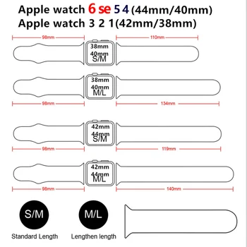 Silikonski trak za Apple Watch trak 40 mm 44 mm 38 MM 42MM Gume pasu Watchband zapestnica Pribor Iwatch 3 4 5 6 se