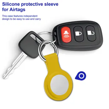 Silikonski Zaščitni Kože Združljiv z Airtags Primeru Zajema Bluetooth Tracker Kritje Airtags Pribor z Keychain Bela