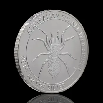 Silver Plated Avstralski Tok Spletni Pajek 1OZ Kraljica Elizabeta II, Avstralija Spominkov Kovanec Medaljo Zbirateljske Kovance