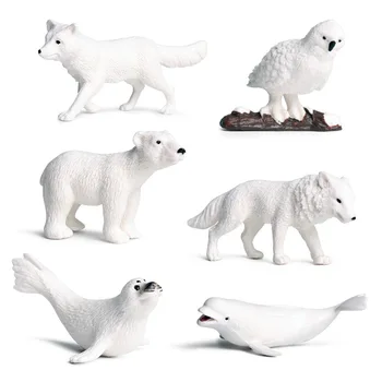 Simulacija Živali Igrača Številke Polarnih Živali, Igrače, Figurice Nastavite, Simulacije in North Pole so Živali Model za Otrok 3-Let-Staro Up (6 Kosov)