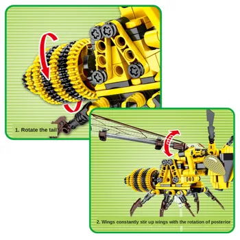 Simulirani Insektov Dragonfly Čebel Zaviti Metulj gradniki Ustvarjalca DIY Izobraževalne Opeke Igrače Za Otroke, Otroci Darila