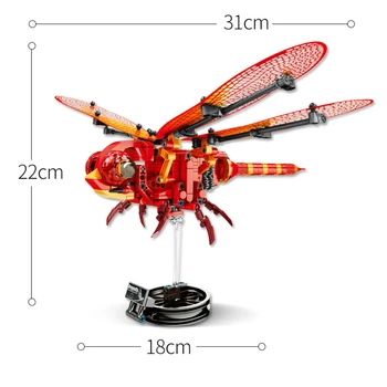 Simulirani Insektov Dragonfly Čebel Zaviti Metulj gradniki Ustvarjalca DIY Izobraževalne Opeke Igrače Za Otroke, Otroci Darila