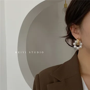 Simulirani Pearl Spusti Uhani za Ženske 2021 Moda Zlato Brincos korejski Uhan Bohemian Dekle Uhan Nakit