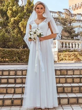 Skp Rokavi Čipke Proti-Vrat Dolgo Debelo S-line Poročne obleke Poročne Obleke za Ženske Belo Obleko