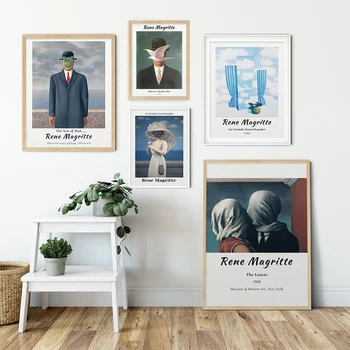 Slavni Rene Magritte Muzej Abstraktna Umetnost Platno, Slikarsko Razstavo Plakatov, Tiskanje Steni Sliko, Dnevna Soba, Spalnica Doma Dekor