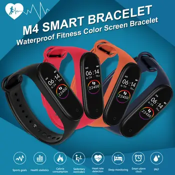 Smart Manšeta M4 Smartband Krvnega Tlaka, Srčnega Utripa, Fitnes Tracker Nepremočljiva Pametna Zapestnica Band