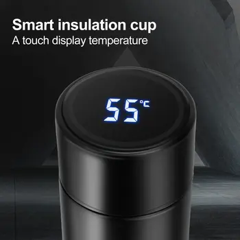 Smart Skodelico iz Nerjavečega Jekla Digitalni LED Smart Vakuumske Pokal Termo Tople Vode Steklenico Potovanja Pokal Inteligentno Merjenje Temperature Pokal