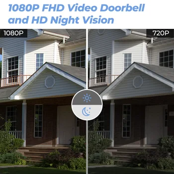 SMATRUL Tuya 1080P HD Video Zvonec Kamera, WiFi Brezžično Smart Home Vrata Bell Prostem Interkom 2 Način Avdio LED Nočna Lučka USB
