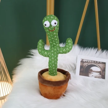 Smešno 32 cm Električni Ples Rastlin Kaktus Pliš Plišaste Igrače z Glasbo za Otroke Otroci Darila Home Office Dekoracijo