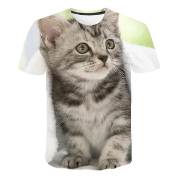 Smešno Živali, 3D Tiskanih otroška T-shirt, Pes, Mačka, Panda Priložnostne Srčkan Stranka Risanka Fant In Dekle je otroška Oblačila Top majica s kratkimi rokavi