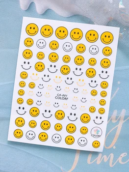 Smiley, Emoticons Nalepke za Nohte Nail Design 2021 Nail Art Pribor Nalepke za Manikuro Drsnikov za Nohte Okraski Decals