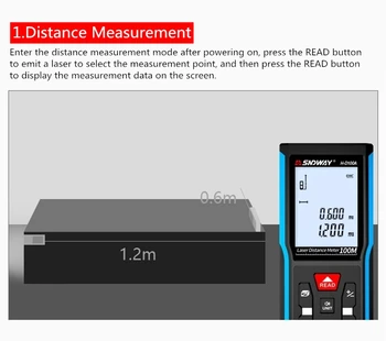SNDWAY Laser Distance Meter Elektronski Ruleti Laser Rangefinder 50/70M/100M/120 M Laser Trak Ukrep Range Finder Orodje za Ukrep