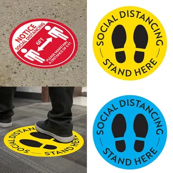 Socialni Oddaljujejo Tla Znaki Varnosti Tla Prijavite Plakat Ohraniti 6 Stopala Razdalje, Anti-Slip Komercialne Razred