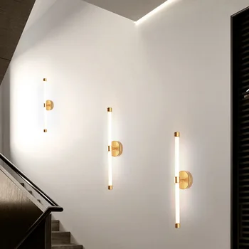 Sodoben Nordijski LED stenska svetilka black gold kovinske cevi cevi navzgor, navzdol stensko luč za dnevno Sobo, Spalnica Postelji Dekor Sconces Svetlobe