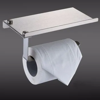Sodobna iz nerjavečega jekla, polirano toaletni papir držalo silver plated papirja stojalo mobilni nosilec za telefon, kopalnica strojne opreme