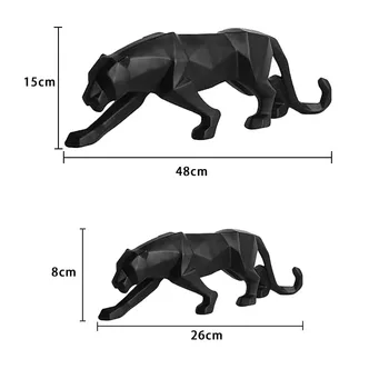 Sodobna Leopard Kip Povzetek Geometrijski Slog Smolo Obrti Dnevna Soba Spalnica Namizje Okraski 4 Barvo Panther Figur Dekor