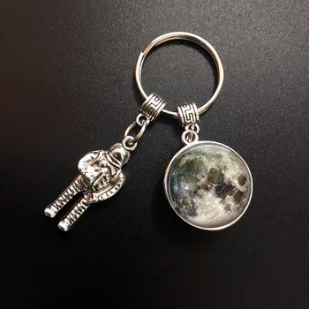 Solarni Sistem Planetarnih Keychain, Galaksije, Meglice Dvo-stransko Steklo Prostor Astronavt Obesek, Modna moška Avto Keychain