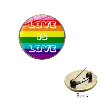 SONGDA Novo LGBT Design Mavrica Broške Zatiči Lezbijke, Geji, Ponos, ljubezen Je Ljubezen Ustvarjalne Stekla Chrysoprase River Pin Gumb Značke Darilo