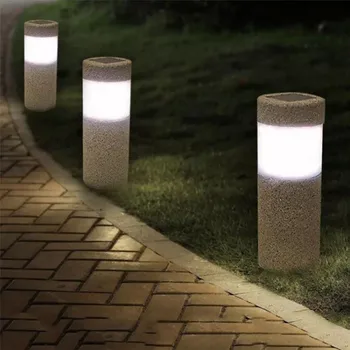 Sončna Trata Svetlobe Sončne Energije Kamniti Steber LED Luči Prostem Vrt Poti Lučka Nepremočljiva Terasi, Dvorišču Krajine Svetilke