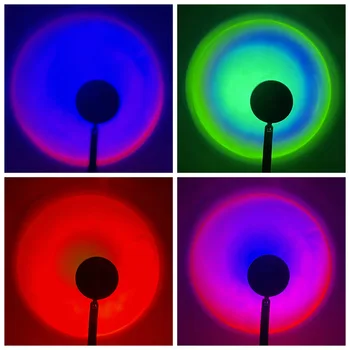 Sončni zahod Projektor RGB Led Nočne Luči Mavrica Ozračja Osvetlitev 5V USB za kavarna v Ozadju Stene Dekor Pisane Lučka