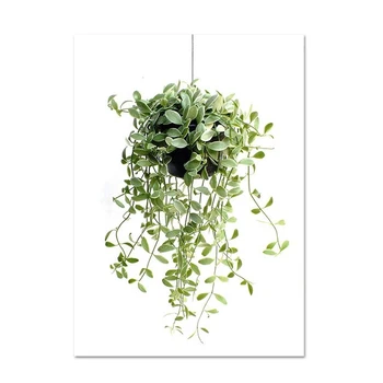 Sočne Rastline, Nordijska Plakat Listov Kaktus Cvetje Wall Art Tisk Plakatov In Fotografij Platno Slikarstvo Stenske Slike Doma