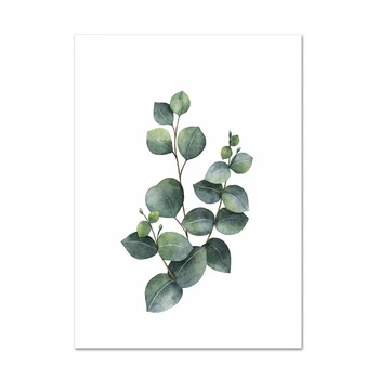 Sočne Rastline, Nordijska Plakat Listov Kaktus Cvetje Wall Art Tisk Plakatov In Fotografij Platno Slikarstvo Stenske Slike Doma