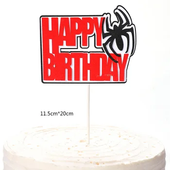 Spider Web Happy Birthday Cupcake Pokrivalo Risanka Novost Torto Pokrivalo Za Fante, Otroci Rojstni Dan Torta Okraski Baby Tuš