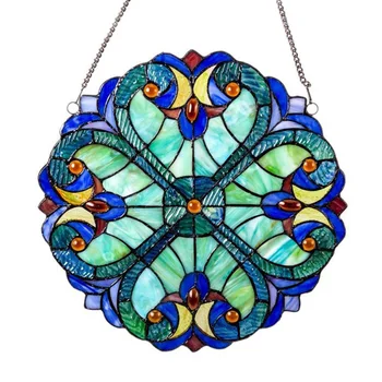Srca v Obliki Okna Plošča Kraljevsko Modra Multi Color Visi Wall Decor Art Okras za vhodna Vrata Ornament Dvorišču Okno