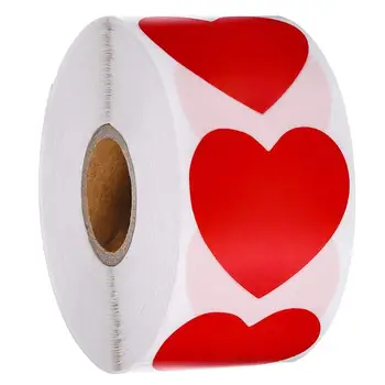 Srce Rdeče Nalepke Pečat Oznake 50-500pcs Nalepke, Nalepke Za Scrapbooking Paket In Poročni Dekoracijo, Nalepke, Tiskovine