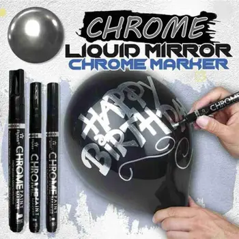 Srebro Ogledalo Marker Tekoče Chrome Pero Ustvarjalne Ogledalo Marker DIY Barve Ogledalo Chrome Konča Vode, UV Odporne Pero