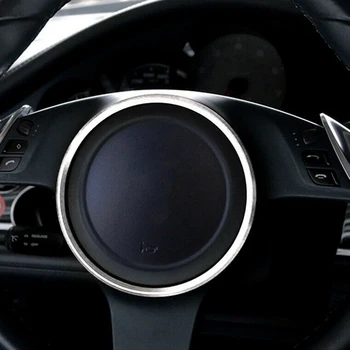 Srebro SteeringWheel Obroč Dekoracijo Trim za -Porsche Cayenne Panamera Macan 911