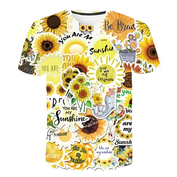 Srčkan Sonce cvet Otroci T Shirt Moda Beach Slog Smešno Baby Fantje, Dekleta Obleke Harajuku T Shirt Poletje Otroci Risanka Oblačila